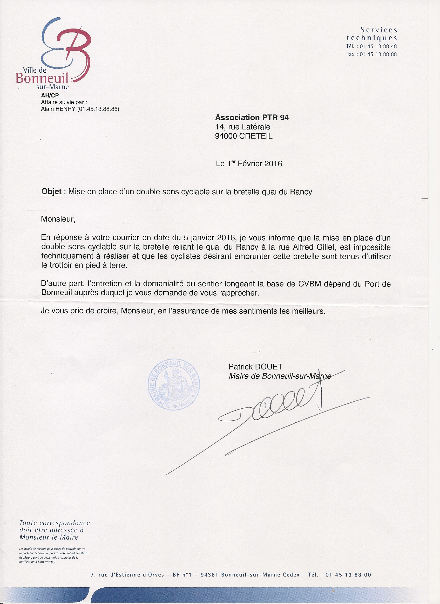 Mairie Bonneuil réponse DSC +