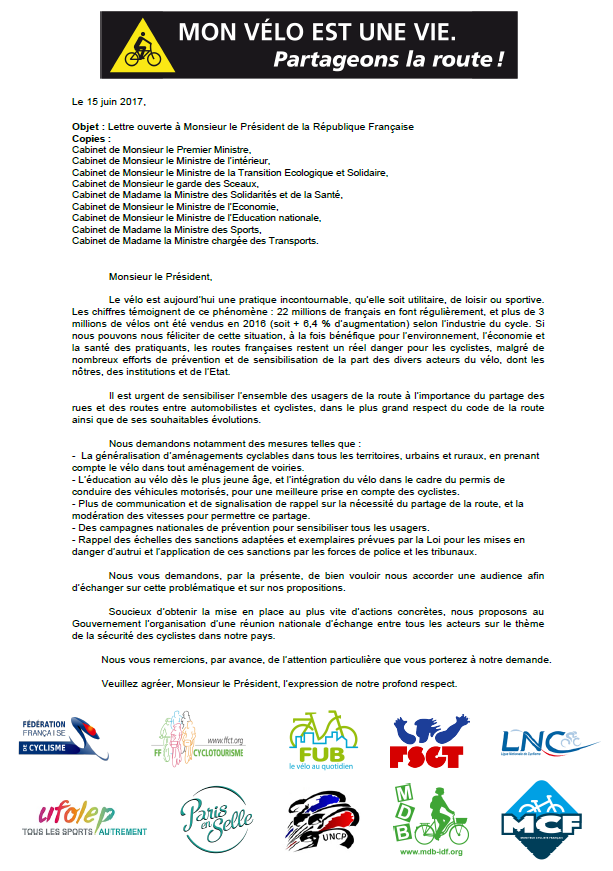 Lettre ouverte à Monsieur le président de la République